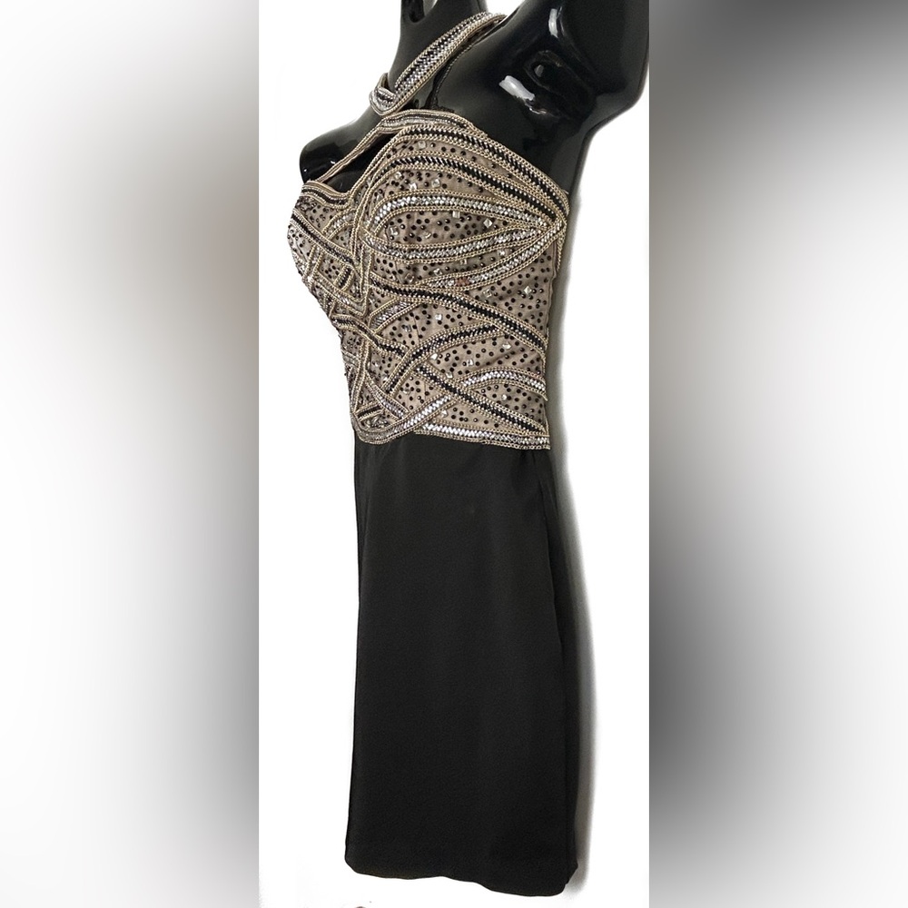 Alexia Designs Strapless Black and Gold Dress - Picture 9 of 14